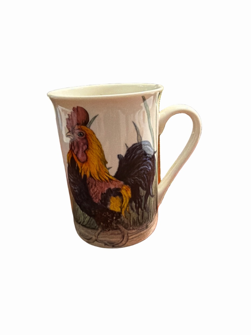 Kent Pottery Country Farm Rooster & Hen Ceramic Coffee Mug Cup 12oz